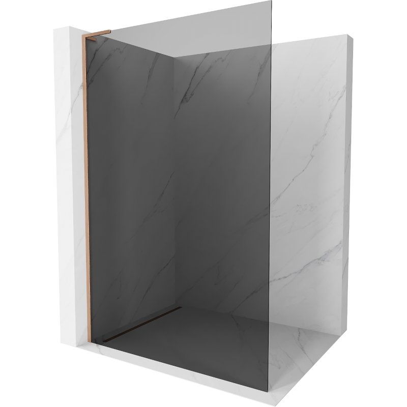 Mexen Kioto L ścianka prysznicowa Walk-in 120 x 200 cm, grafit, miedź szczotkowana - 800-120-103-65-40