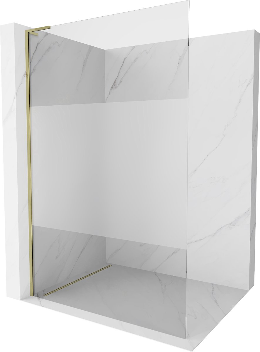 Mexen Kioto L ścianka prysznicowa Walk-in 120 x 200 cm, transparent/szron, złota - 800-120-103-50-35