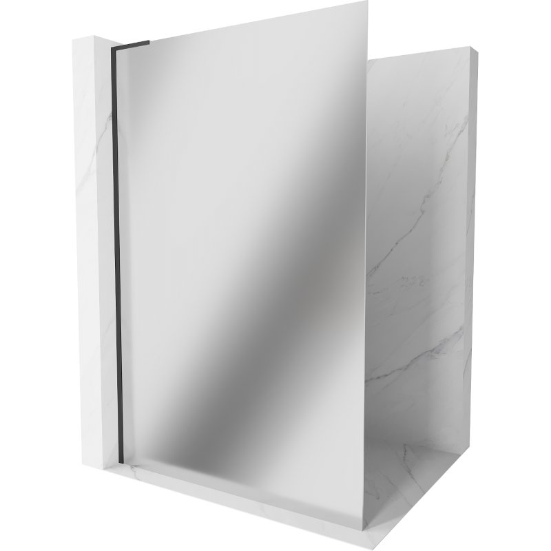Mexen Kioto L ścianka prysznicowa Walk-in 80 x 200 cm, lustro, czarna - 800-080-103-70-50