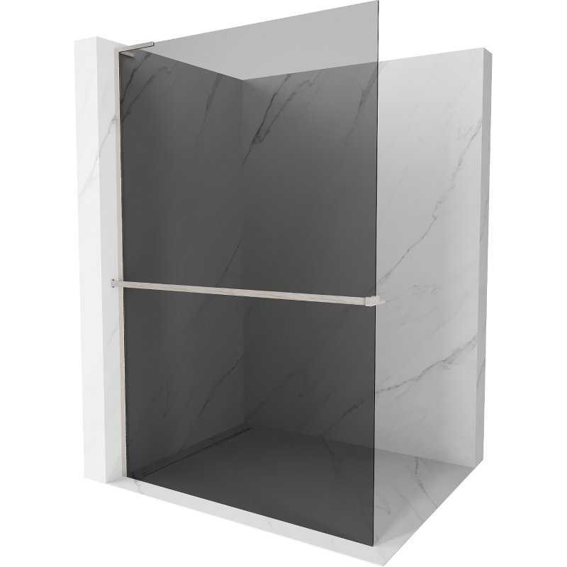 Mexen Kioto+ L ścianka prysznicowa z półką Walk-in 80 x 200 cm, grafit, nikiel szczotkowany - 800-080-123-97-40