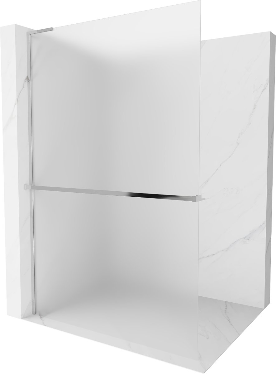 Mexen Kioto+ L ścianka prysznicowa z półką Walk-in 90 x 200 cm, szron, chrom - 800-090-123-01-30