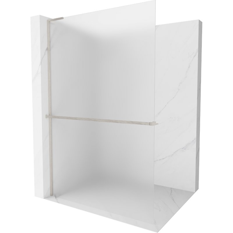 Mexen Kioto+ L ścianka prysznicowa z półką Walk-in 90 x 200 cm, szron, nikiel szczotkowany - 800-090-123-97-30