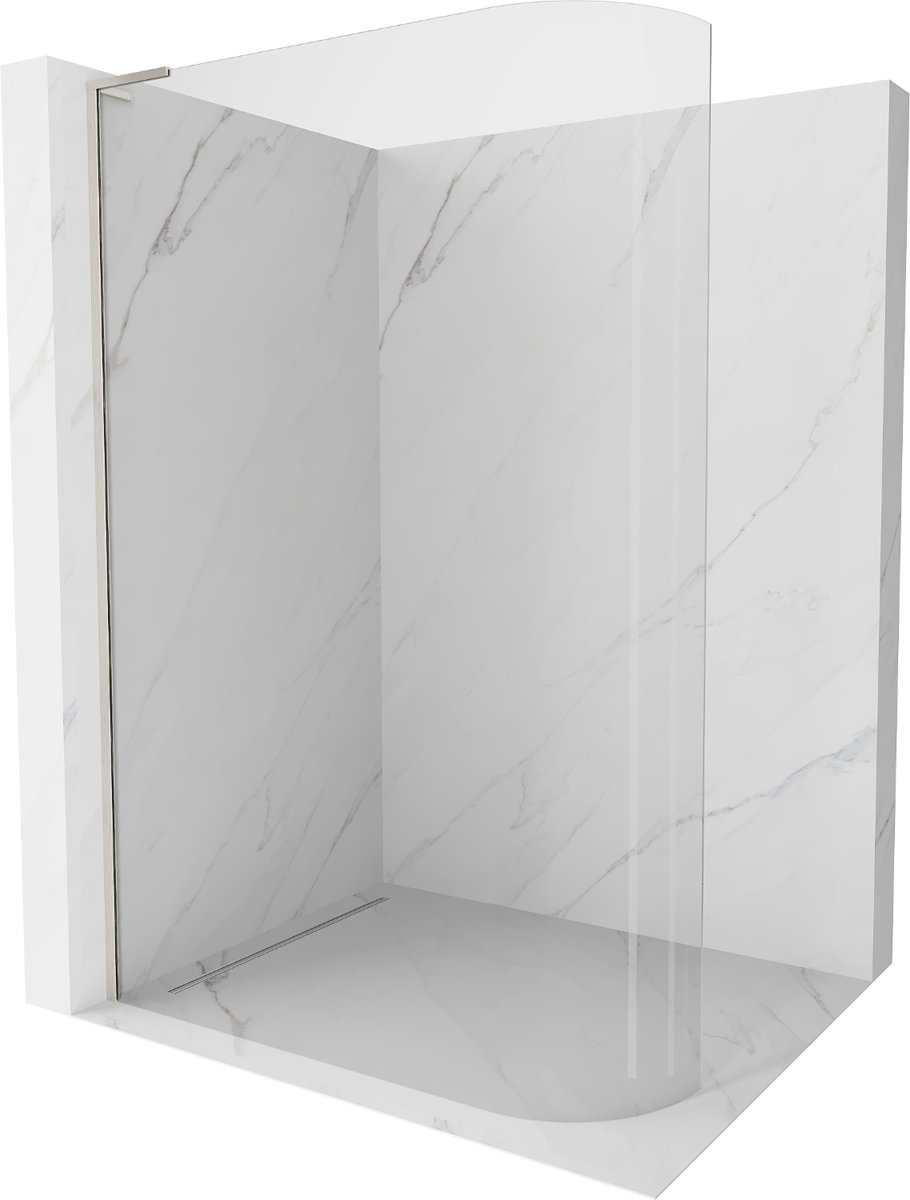 Mexen Kioto-R L ścianka prysznicowa zaokrąglona Walk-in 90 x 200 cm, transparent, nikiel szczotkowany - 800-090-103-97-06