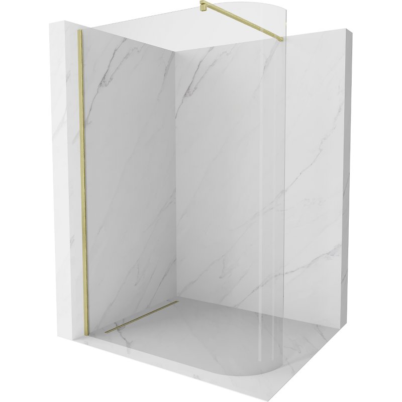 Mexen Kioto-R ścianka prysznicowa zaokrąglona Walk-in 90 x 200 cm, transparent 8 mm, złota szczotkowana - 800-090-101-55-06