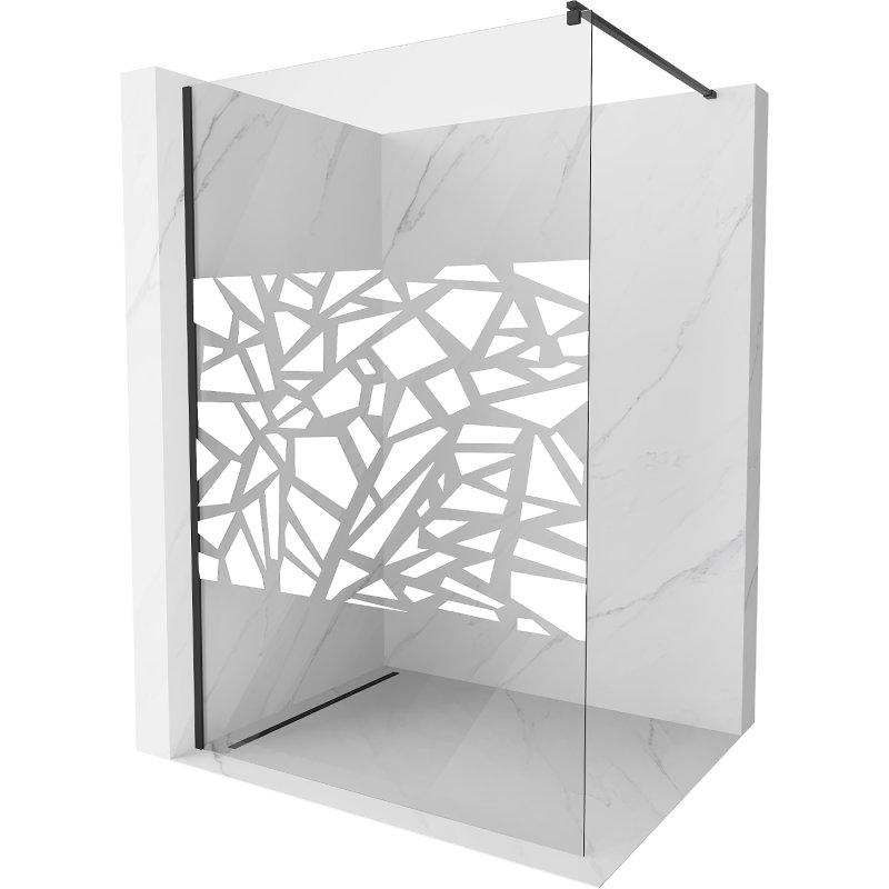 Фото - Душова перегородка Mexen Kioto ścianka prysznicowa 70 x 200 cm, transparent/biały wzór 8 mm, 