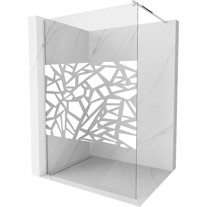 Фото - Душова перегородка Mexen Kioto ścianka prysznicowa 80 x 200 cm, transparent/biały wzór 8 mm, 