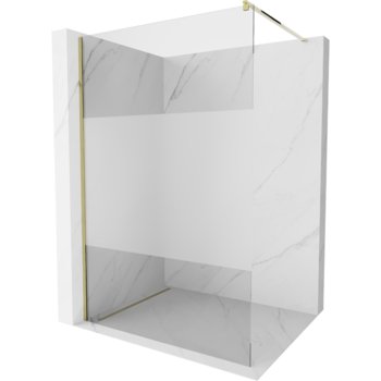 Mexen Kioto ścianka prysznicowa 80 x 200 cm, transparent/szron 8 mm, złota - Mexen