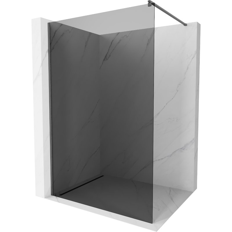 Mexen Kioto ścianka prysznicowa Walk-in 120 x 200 cm, grafit 8 mm, gun gray szczotkowany - 800-120-101-66-40