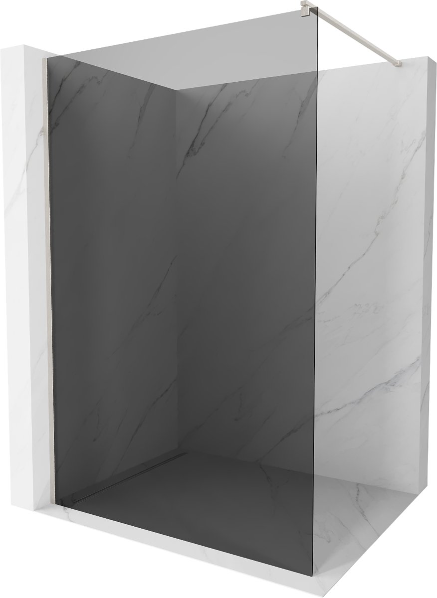Mexen Kioto ścianka prysznicowa Walk-in 120 x 200 cm, grafit 8 mm, nikiel szczotkowany - 800-120-101-97-40