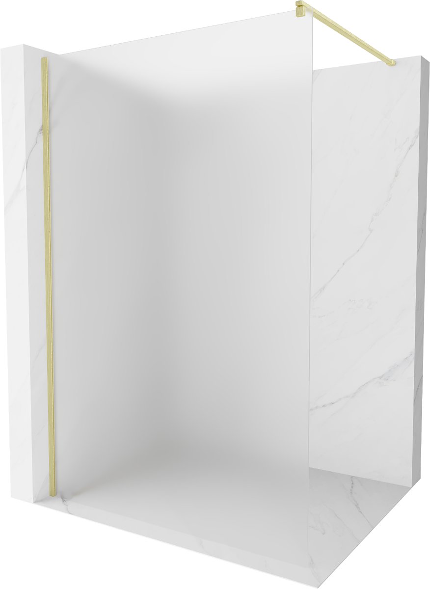 Mexen Kioto ścianka prysznicowa Walk-in 120 x 200 cm, szron 8 mm, złota szczotkowana - 800-120-101-55-30