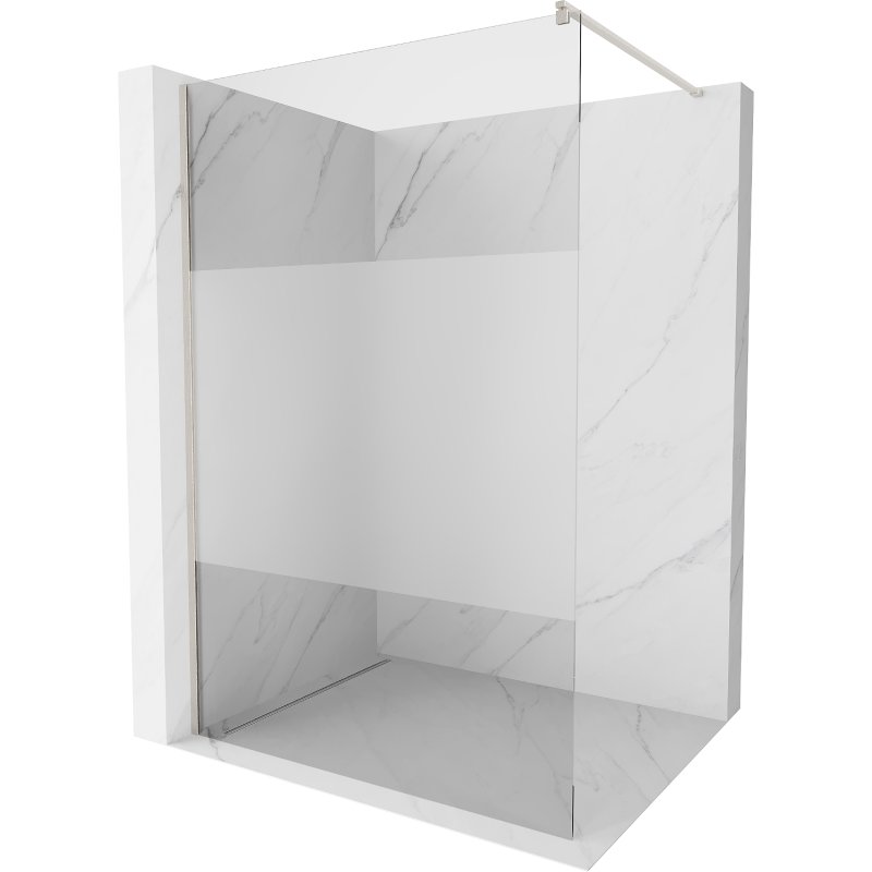 Mexen Kioto ścianka prysznicowa Walk-in 120 x 200 cm, transparent/szron 8 mm, nikiel szczotkowany - 800-120-101-97-35