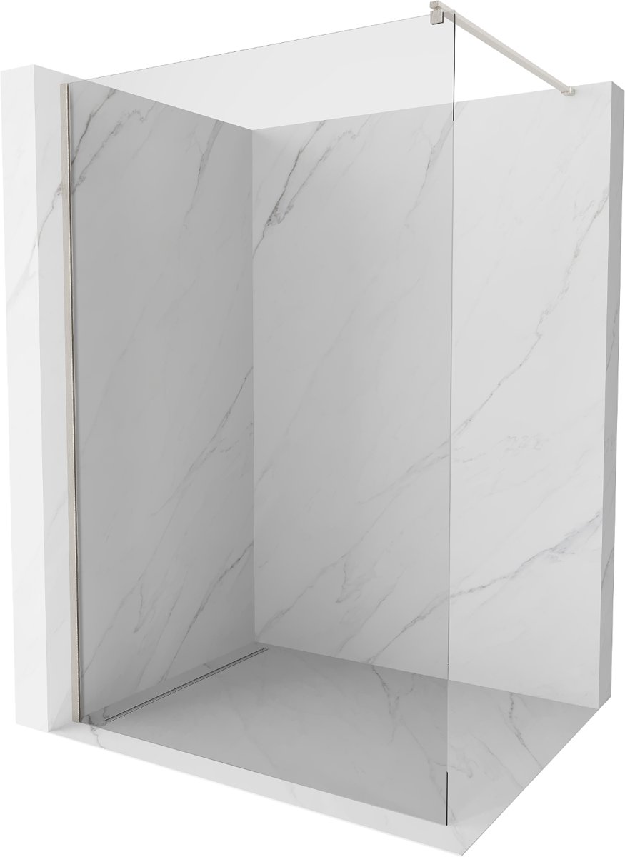 Mexen Kioto ścianka prysznicowa Walk-in 130 x 200 cm, transparent 8 mm, nikiel szczotkowany - 800-130-101-97-00