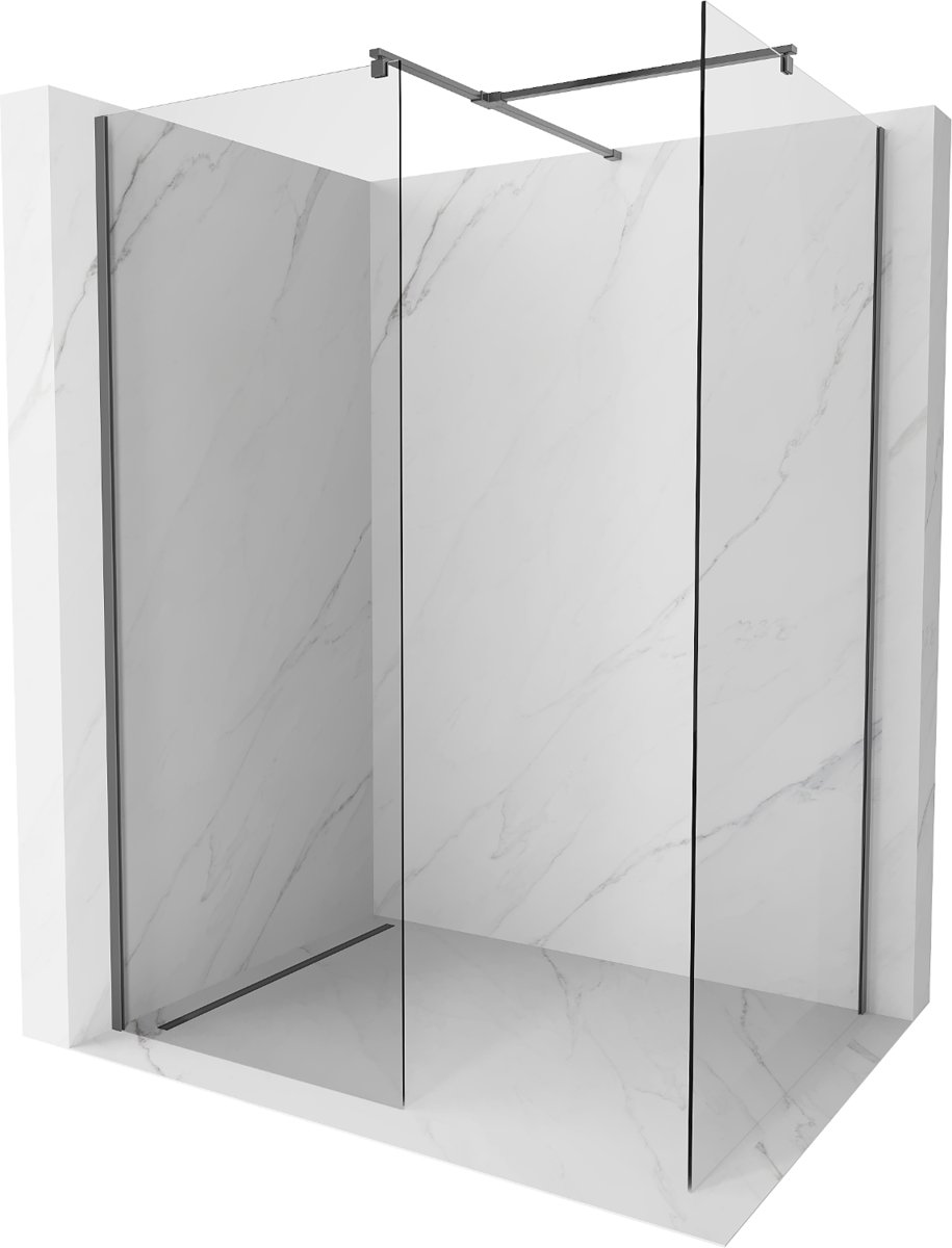 Mexen Kioto ścianka prysznicowa Walk-in 180 x 105 cm, transparent, gun metal - 800-180-202-95-00-105