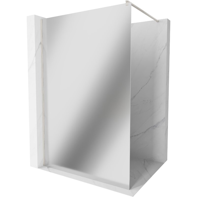 Mexen Kioto ścianka prysznicowa Walk-in 80 x 200 cm, lustro 8 mm, nikiel szczotkowany - 800-080-101-97-50