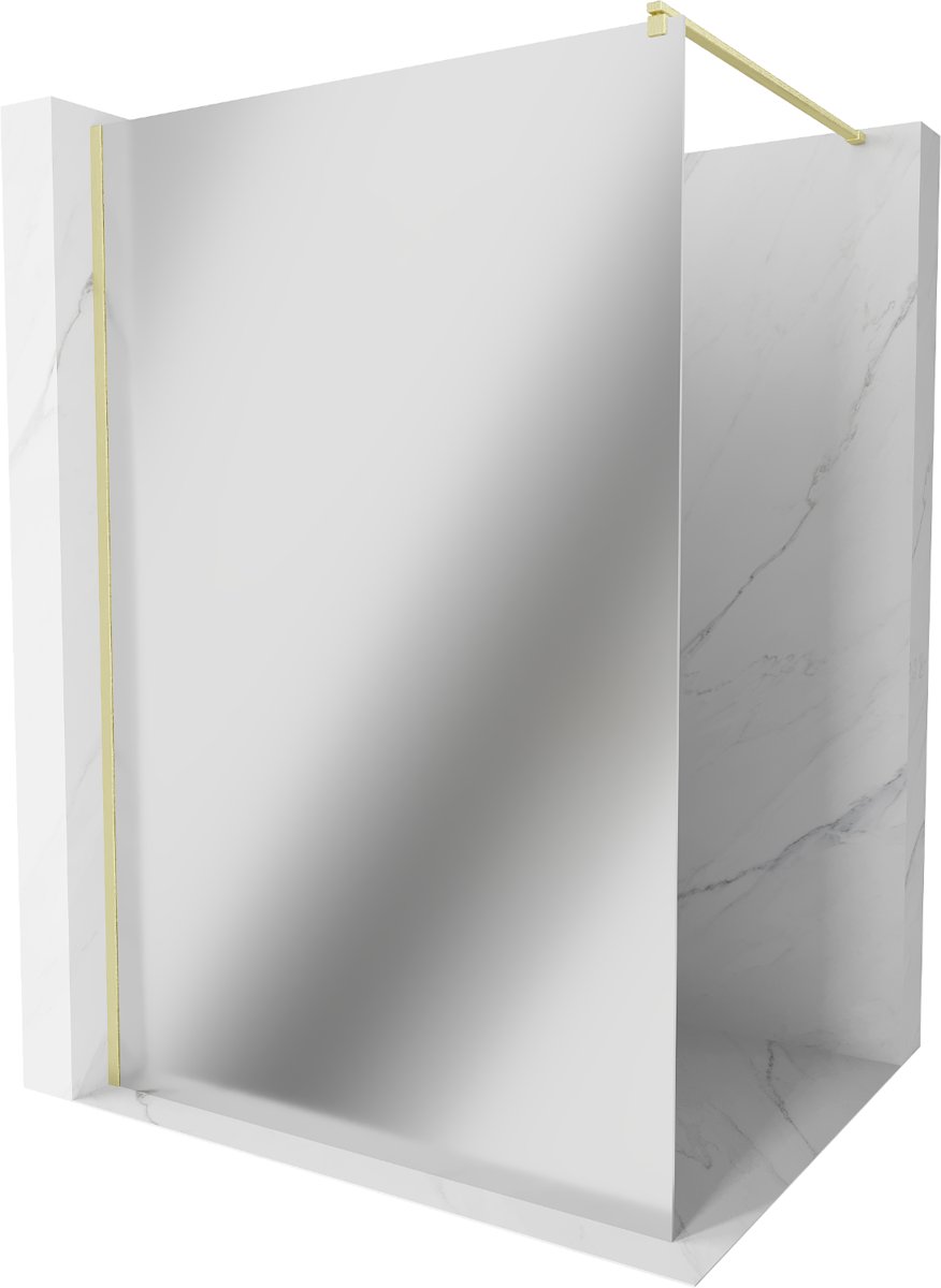 Mexen Kioto ścianka prysznicowa Walk-in 80 x 200 cm, lustro 8 mm, złota szczotkowana - 800-080-101-55-50
