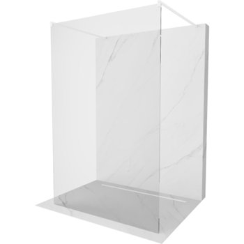 Mexen Kioto ścianka prysznicowa wolnostojąca 100 x 200 cm, transparent 8 mm, biała - Mexen