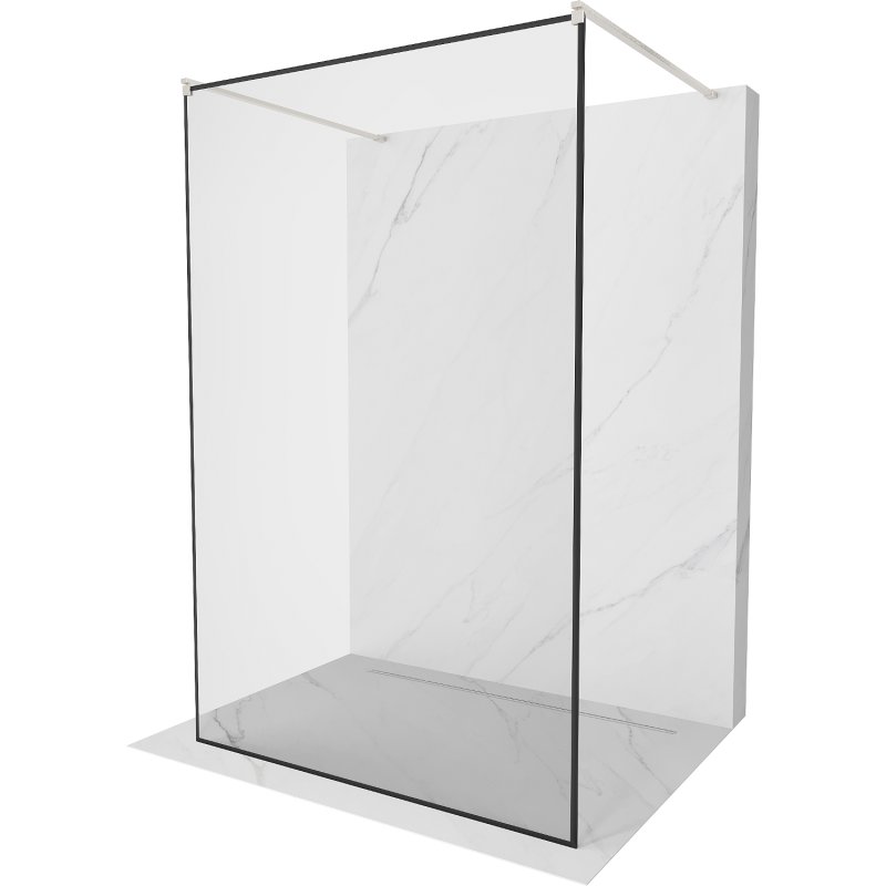Mexen Kioto ścianka prysznicowa wolnostojąca 120 x 200 cm, czarna ramka 8 mm, nikiel szczotkowany - 800-120-002-97-70