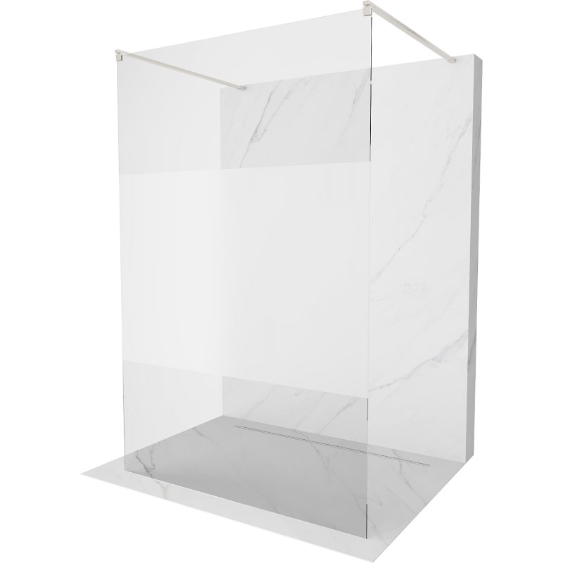 Mexen Kioto ścianka prysznicowa wolnostojąca 120 x 200 cm, transparent/szron 8 mm, nikiel szczotkowany - 800-120-002-97-35