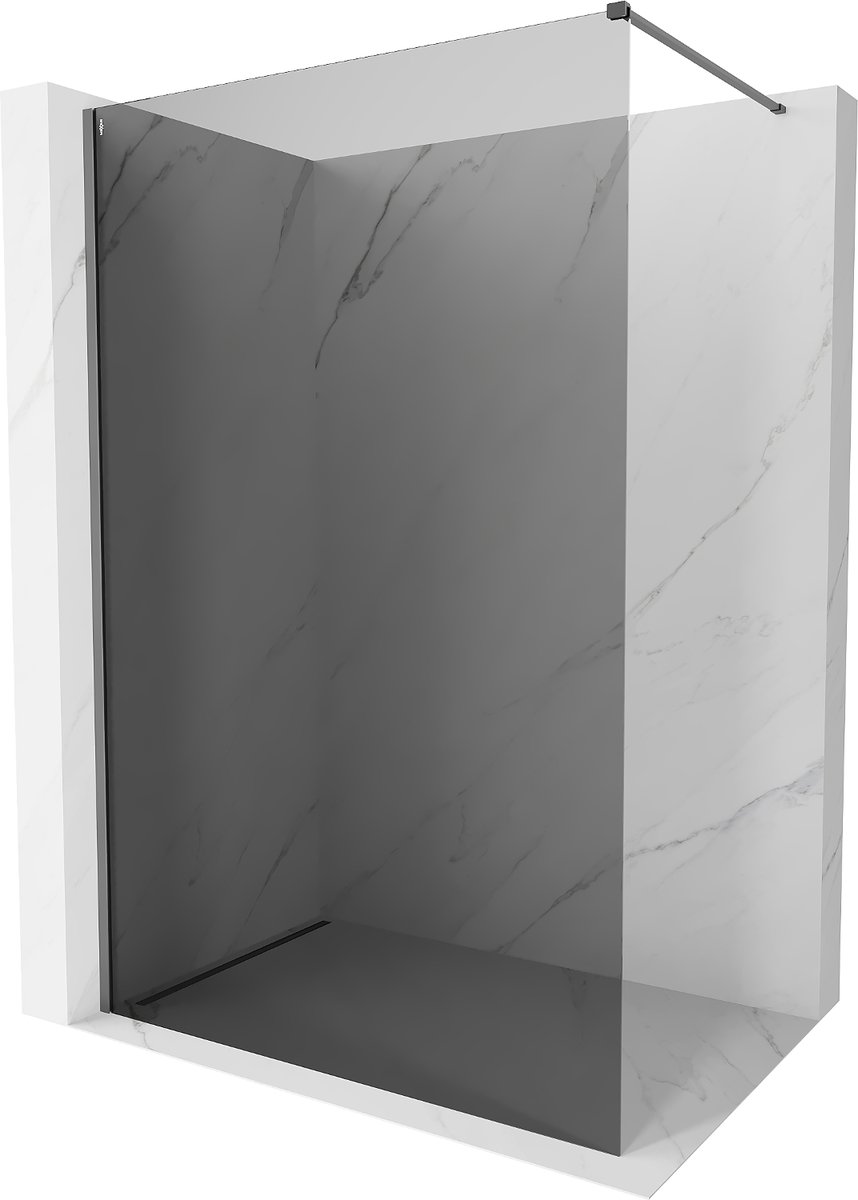 Mexen Kioto-X ścianka prysznicowa Walk-in 100 x 200 cm, grafit 10 mm, gun metal - 800-100-101-95-40-X