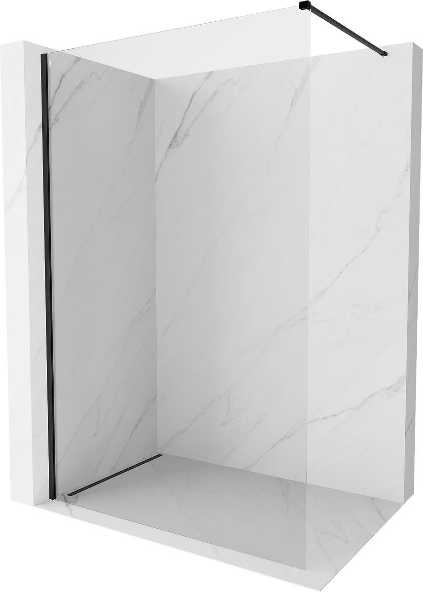 Mexen Kioto-X ścianka prysznicowa Walk-in 130 x 200 cm, transparent 10 mm, czarna - 800-130-101-70-00-X