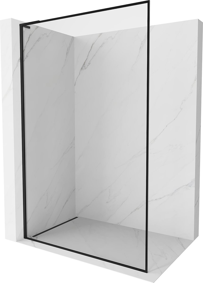 Mexen Kioto-XF L ścianka prysznicowa Walk-in z ramką 70 x 202 cm, transparent 10 mm, czarna - 800-070-174-70-00-XF