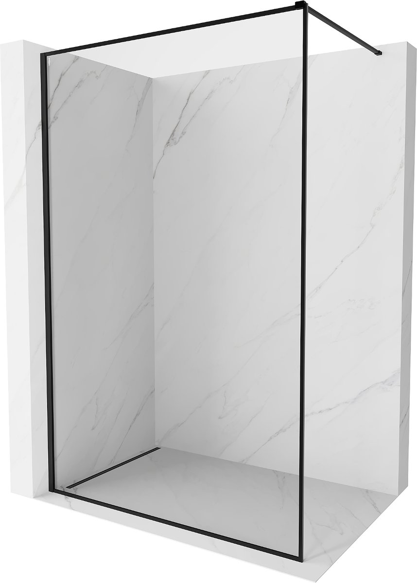 Mexen Kioto-XF ścianka prysznicowa Walk-in z ramką 90 x 202 cm, transparent 10 mm, czarna - 800-090-104-70-00-X