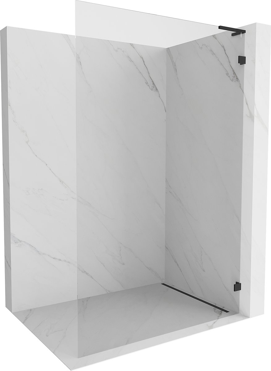 Mexen Lunar L ścianka prysznicowa Walk-in prawa 120 x 200 cm, transparent 8 mm, czarna - 830L-120-000-70-00-P