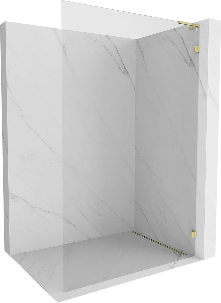 Mexen Lunar L ścianka prysznicowa Walk-in prawa 120 x 200 cm, transparent 8 mm, złota - 830L-120-000-50-00-P