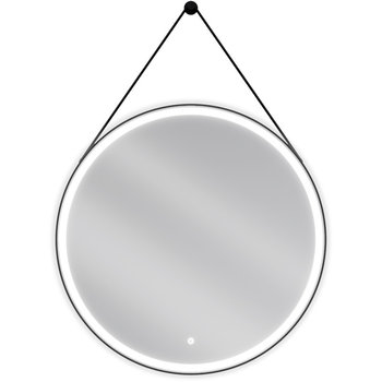 Mexen Reni lustro łazienkowe podświetlane, okragłes 80 cm, LED 6000K, antypara, czarna rama - Mexen