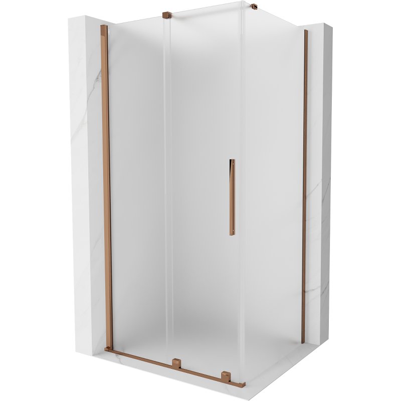 Mexen Velar kabina prysznicowa rozsuwana 100 x 110 cm, szron, różowe złoto - 871-100-110-31-60