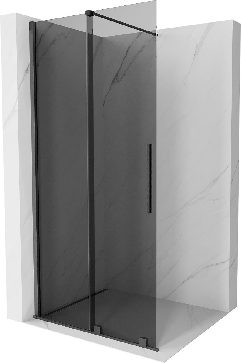 Mexen Velar ścianka prysznicowa rozsuwana Walk-in 75 x 200 cm, grafit 8 mm, gun gray szczotkowany - 871-075-000-43-66