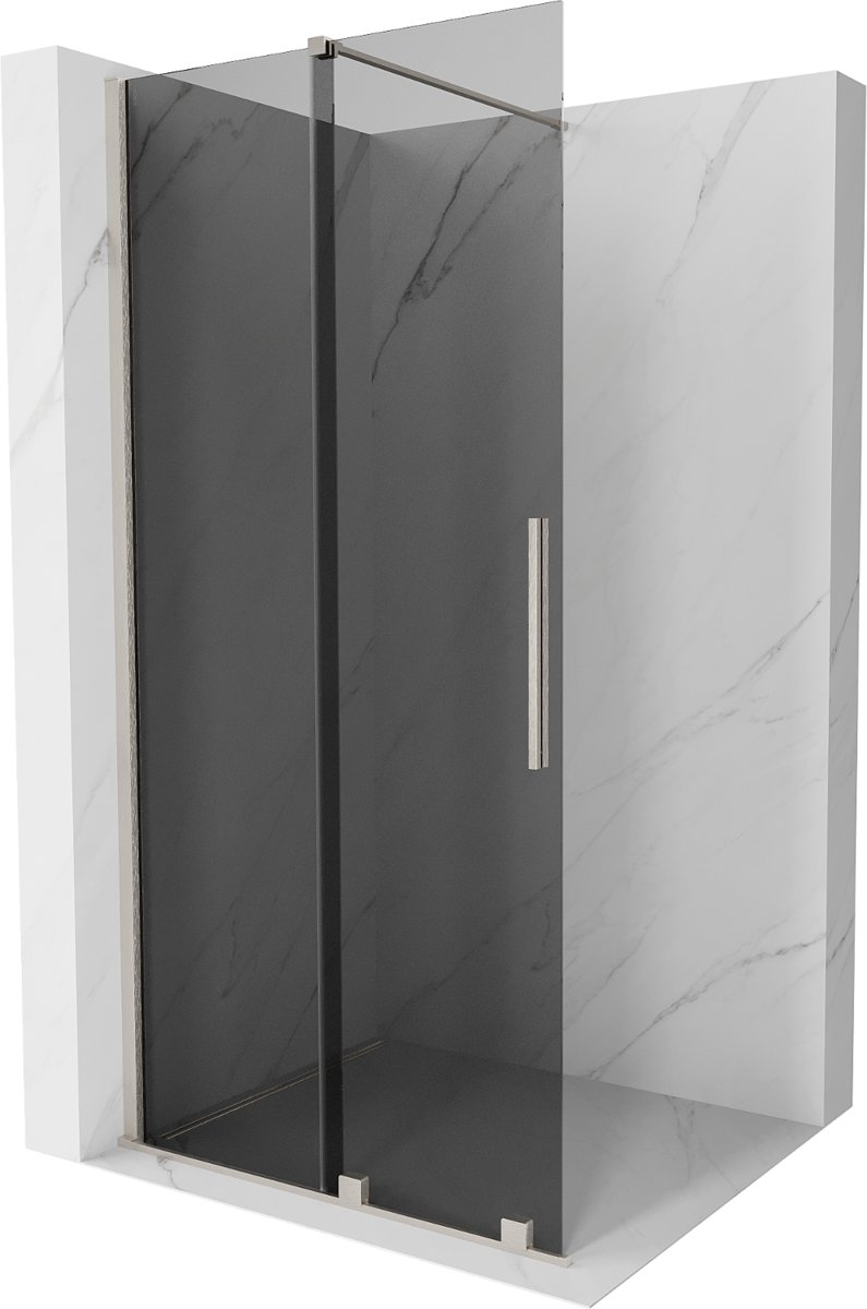 Mexen Velar ścianka prysznicowa rozsuwana Walk-in 75 x 200 cm, grafit 8 mm, nikiel szczotkowany - 871-075-000-43-97