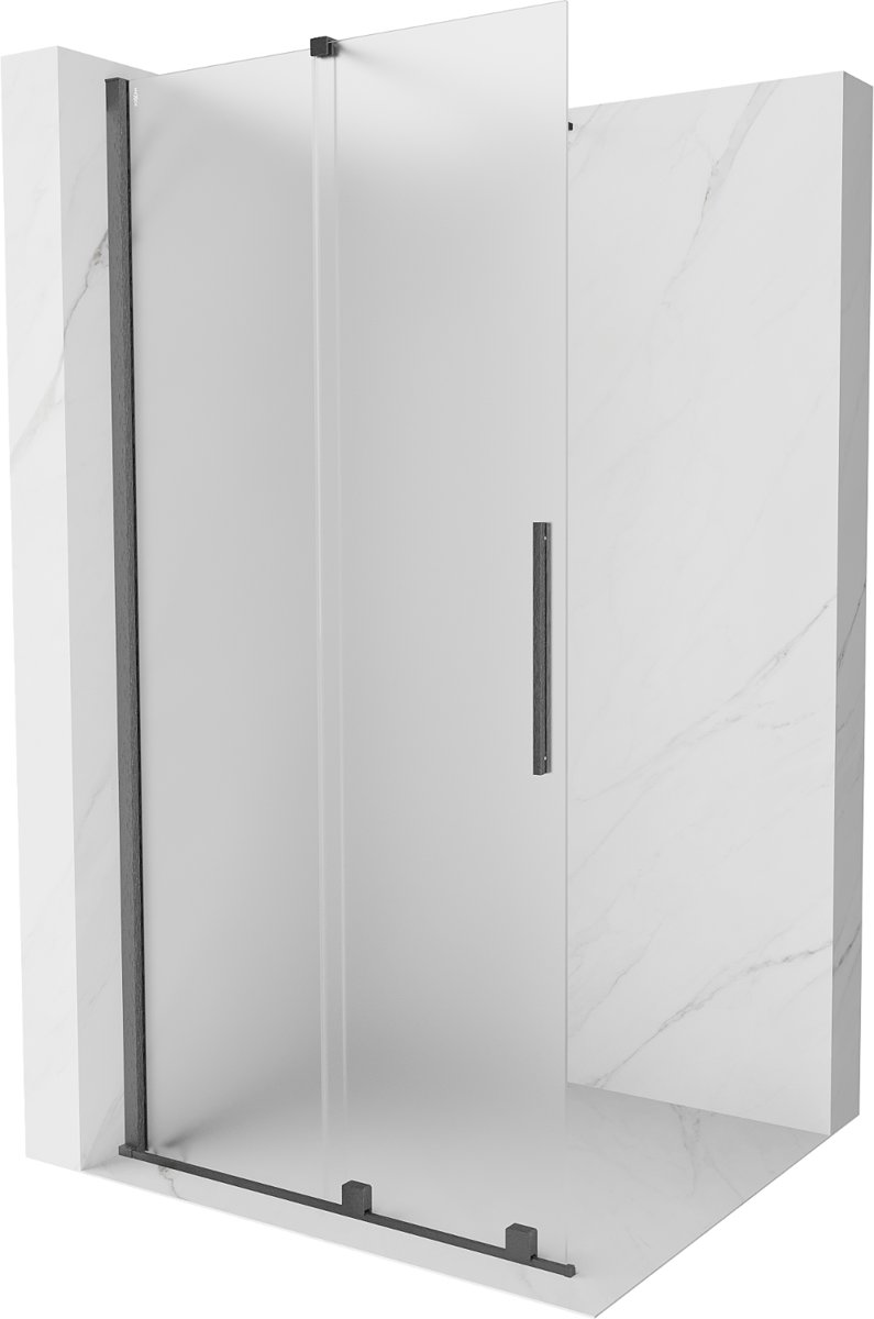 Mexen Velar ścianka prysznicowa rozsuwana Walk-in 75 x 200 cm, szron 8 mm, gun gray szczotkowany - 871-075-000-33-66