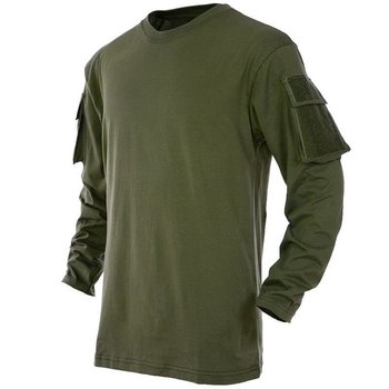 MFH Koszulka Longsleeve z Kieszeniami na Rękawach Olive - Olive - S - MFH