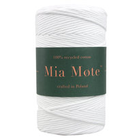 Mia Mote™ Classic Line Sznurek bawełniany skręcany do makramy 3mm chalk-Szpula ~ 100 m
