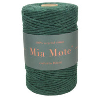 Mia Mote™ Classic Line Sznurek bawełniany skręcany do makramy 3mm emerald-Szpula ~ 100 m