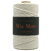 Mia Mote™ Classic Line Sznurek bawełniany skręcany do makramy 5mm limestone-Szpula ~ 100 m