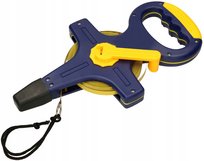 MIARA 50M TAŚMA MIERNICZA METRÓWKA MIARKA ZWIJANA POMIAROWA Z UCHWYTEM STAL