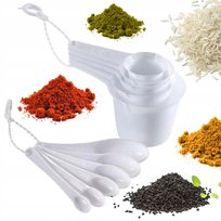 Miarki Kuchenne Zestaw Miarek Kubki Miarowe Łyżki Komplet Precyzyjne 11Szt.