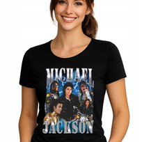 MIchael Jackson Koszulka Damska T-Shirt Prezent Dla Fana S F53 Czarna FRUIT OF THE LOOM