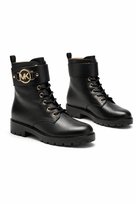 MICHAEL KORS CZARNE BOTKI ZE SKÓRY NATURALNEJ Z LOGO 39 1I4A MICHAEL KORS