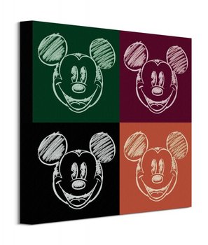 Mickey Mouse Chalk Faces - obraz na płótnie - Pyramid Posters