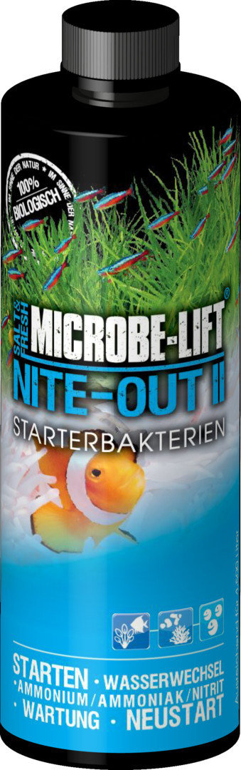 MICROBE-LIFT Nite-Out II - bacteriestarter voor zoet- en zeewateraquarium, voor snelle visbezetting, 473ml & Special Blend - zeer actieve bacteriën, voor natuurlijk aquarium, 473ml