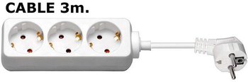 Microconnect 3-Way Schuko Power Socket 3M Biały - Microconnect