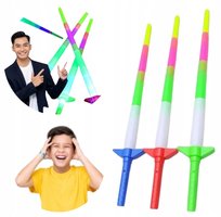MIECZ ŚWIETLNY LED TELESKOPOWY SKŁADANY Z BATERIAMI DLA DZIECI PARTY 3 SZT.