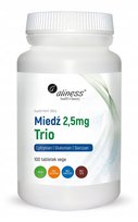 Miedź trio 2,5 mg x 100 vege tab cytrynian glukonian siarczan || Aliness