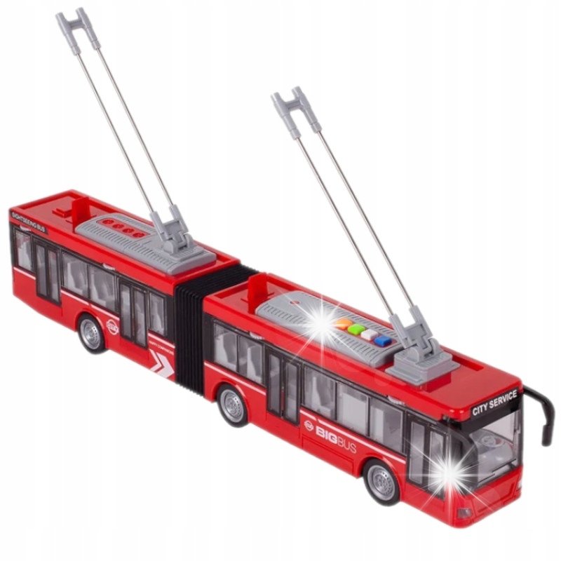 MIEJSKI AUTOBUS PRZEGUBOWY TROLEJBUS OTWIERANE DRZWI DŹWIĘK ŚWIATŁA ...