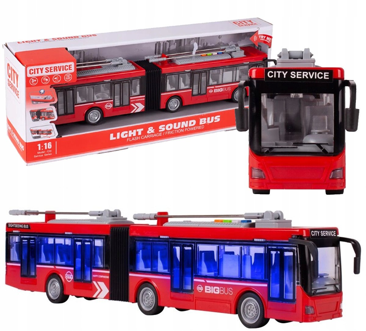 MIEJSKI AUTOBUS PRZEGUBOWY TROLEJBUS OTWIERANE DRZWI DŹWIĘK ŚWIATŁA ...