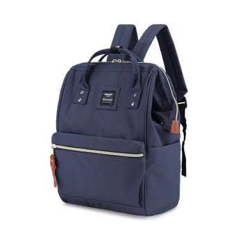 Miejski pojemny plecak do szkoły podróżny plecak na laptopa A4 z USB wodoodporna tkanina Himawari, granatowy - Himawari