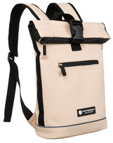 Miejski sportowy plecak worek z syntetycznego wodoodpornego materiału plecak do szkoły do pracy Peterson, beżowy